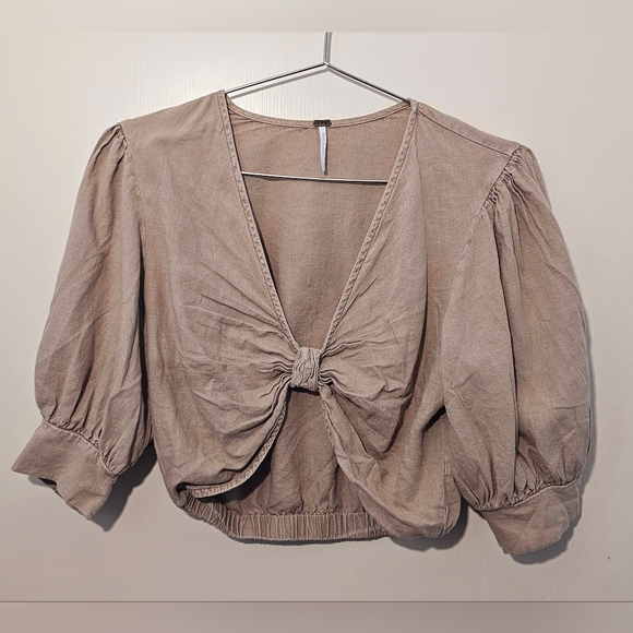Young Fabulous & Broke - Miranda Top - Small - Crop Top - Linen Blend - Picture 1 of 11